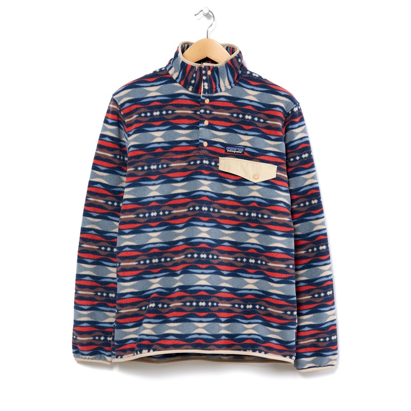 Patagonia Synchilla Snap-T Men's Pullover - Sumac Red/Coast Highway Print