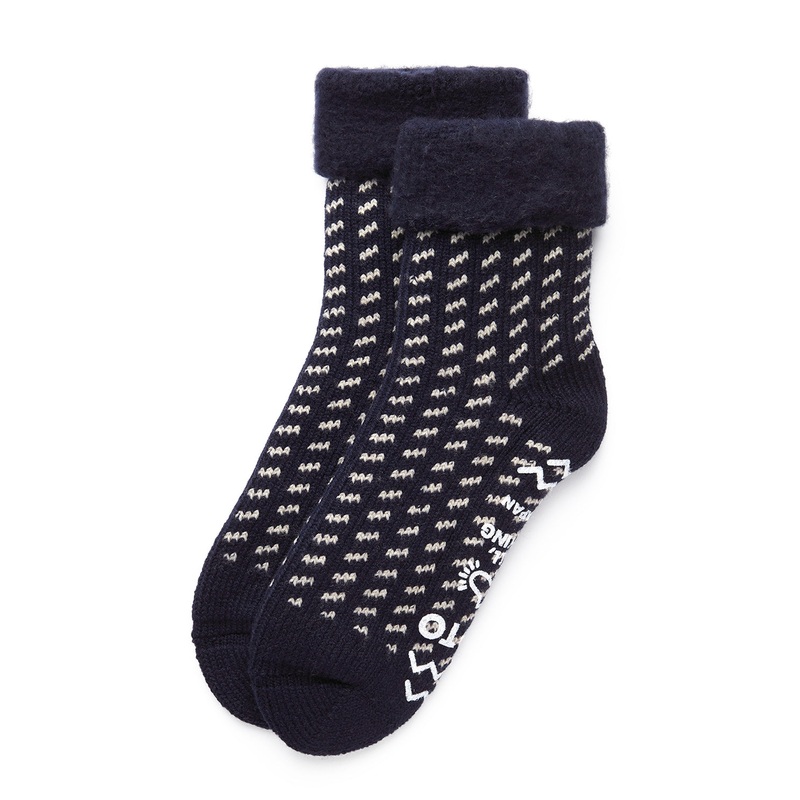 ROTOTO Comfy Room Socks Bird'S Eye - Navy