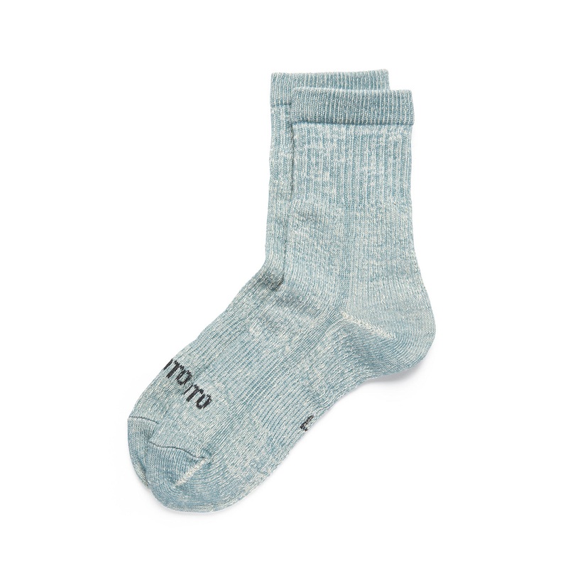 ROTOTO Double Face Organic Cotton Mid Socks - Light Blue