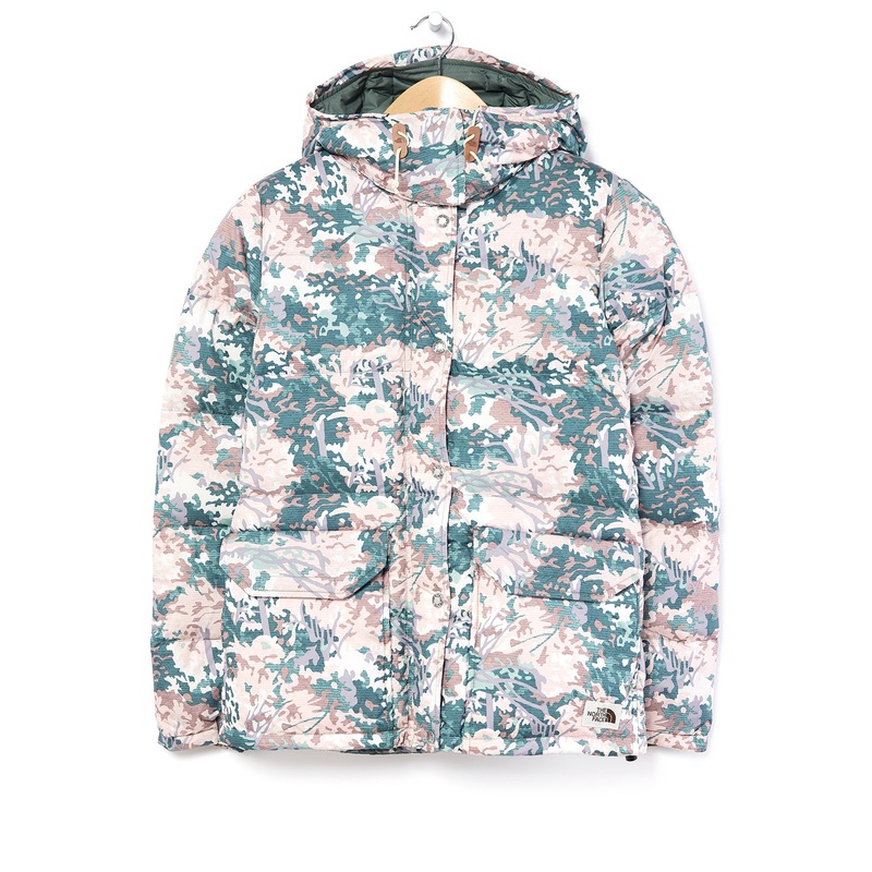 The North Face Print Sierra Women's Down Parka Jacket - Laurel Wreath Green