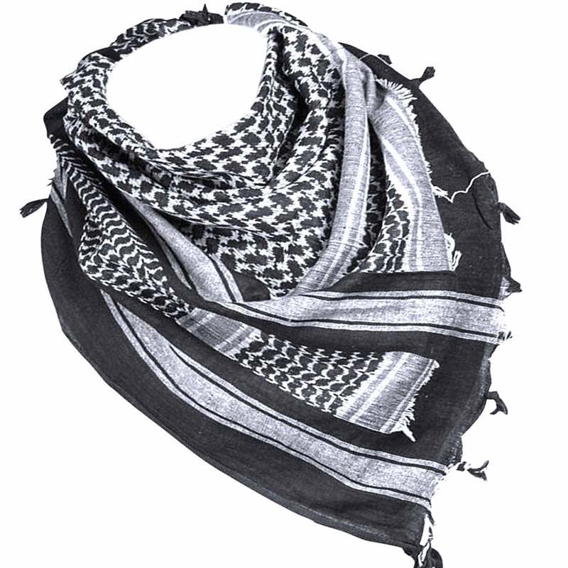 Black/White Cotton Shemagh