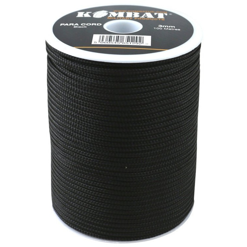 3mm - 100m Black Paracord