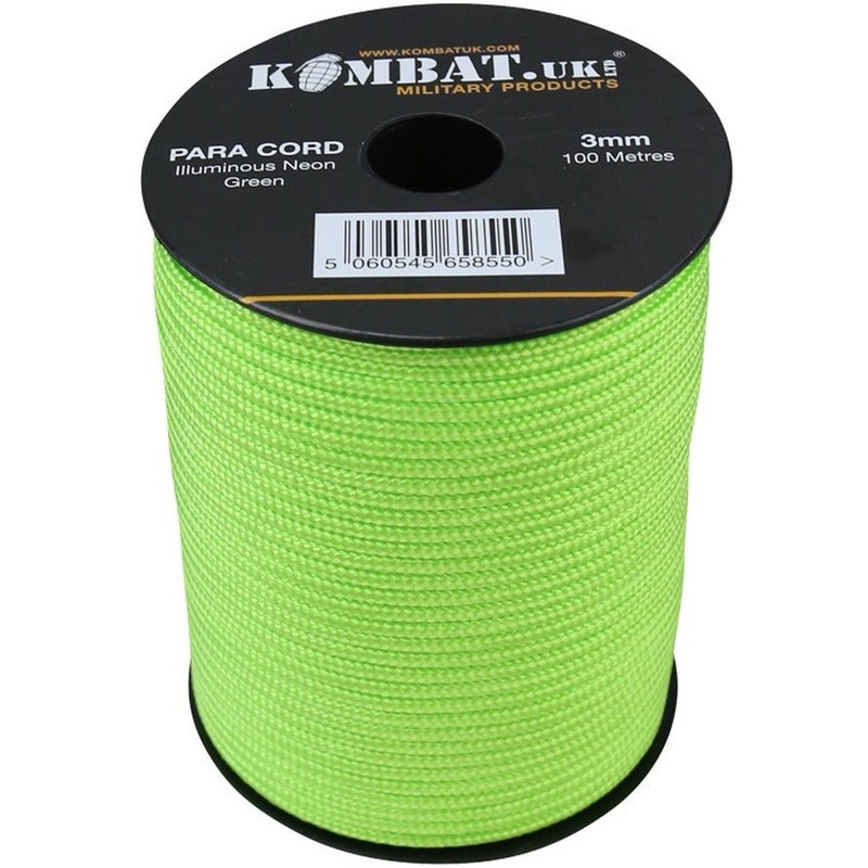 3mm - 100m Neon Green Paracord