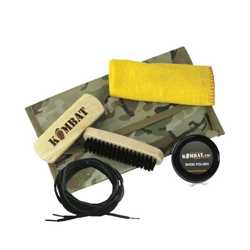 Military Boot Care Kit with Black Boot Polish