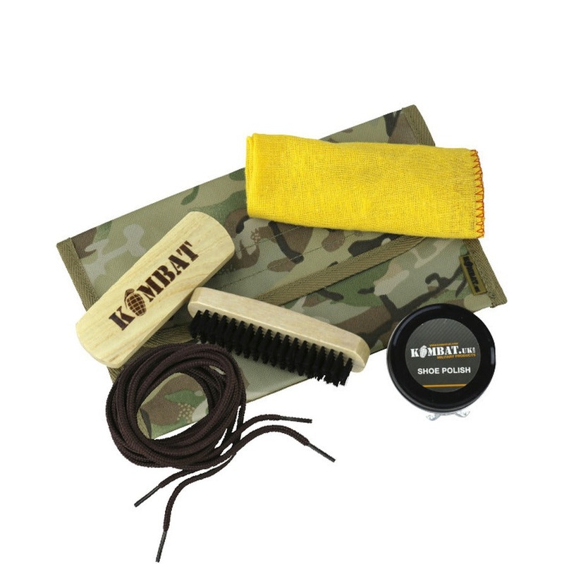 Military Boot Care Kit with Brown Boot Polish